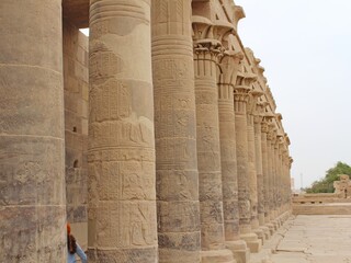 The great columns of Philae temple in Aswan in Egypt © Rania