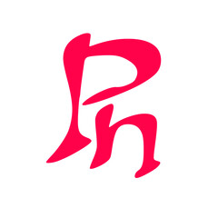 Pn initial handwritten pink logo for identity