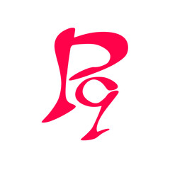 Pq initial handwritten pink logo for identity
