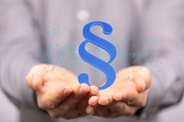 paragraph law sign digital in hand.