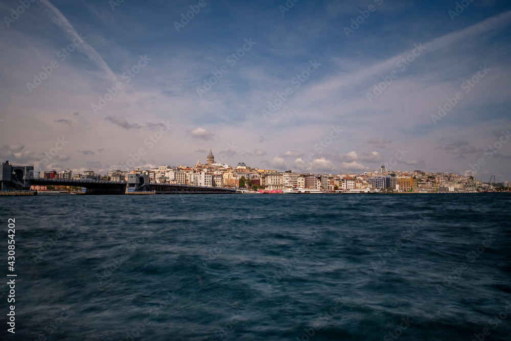 Wall mural galata tower view and the bosphorus