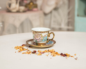 taza de té de frutos rojos