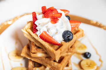 waffle con fresa