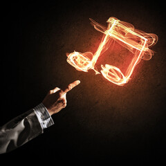 Music concept presented by fire burning icon