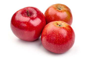 Shiny Red ripe apples, isolated on white background. High resolution image