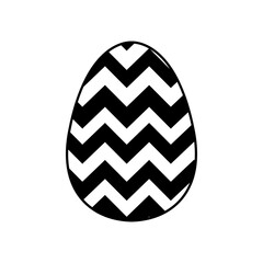 Easter egg icon with glint, simple easter egg traditional with wavy line patterns symbol vector sign