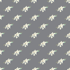 Seamless vector magnolia flower pattern. Delicate floral background