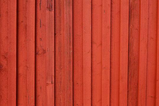 Red painted wooden wall