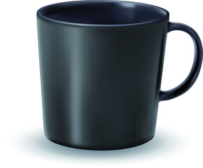 Black ceramic mug. Illustration EPS-10