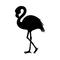 Fototapeta premium Flamingo isolated. Silhouette flamingo, decorative flat design element.
