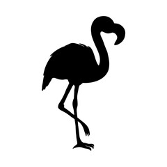 Flamingo isolated. Silhouette flamingo, decorative flat design element.