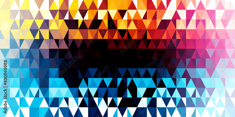 Poster abstract image with texture of light, triangles.