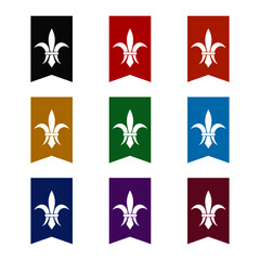 Fleur de lis heraldic icon isolated on white background color set - obrazy, fototapety, plakaty