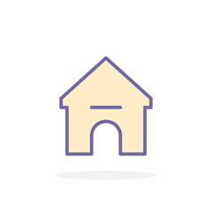 Obraz premium Home icon in filled outline style.