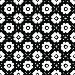 Geometric vector pattern with triangular elements. Seamless abstract ornament for wallpapers and backgrounds. Black and white colors. 