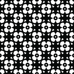 Geometric vector pattern with triangular elements. Seamless abstract ornament for wallpapers and backgrounds. Black and white colors. 