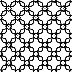 Geometric vector pattern with triangular elements. Seamless abstract ornament for wallpapers and backgrounds. Black and white colors. 