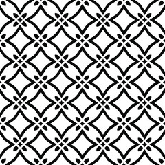 Fototapeta premium Geometric vector pattern with triangular elements. Seamless abstract ornament for wallpapers and backgrounds. Black and white colors. 