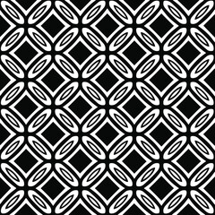 Geometric vector pattern with triangular elements. Seamless abstract ornament for wallpapers and backgrounds. Black and white colors. 