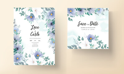Fototapeta na wymiar Elegant wedding invitation card with beautiful floral ornaments