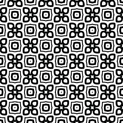 Geometric vector pattern with triangular elements. Seamless abstract ornament for wallpapers and backgrounds. Black and white colors. 