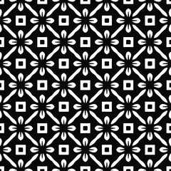 Geometric vector pattern with triangular elements. Seamless abstract ornament for wallpapers and backgrounds. Black and white colors. 