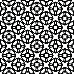 Geometric vector pattern with triangular elements. Seamless abstract ornament for wallpapers and backgrounds. Black and white colors. 