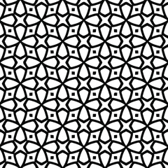 Geometric vector pattern with triangular elements. Seamless abstract ornament for wallpapers and backgrounds. Black and white colors. 