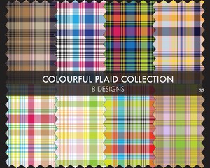 Colourful Plaid textured Seamless Pattern Collection