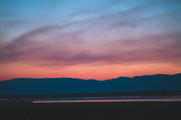 sunset over the river