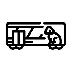 animal carriage railway service line icon vector. animal carriage railway service sign. isolated contour symbol black illustration