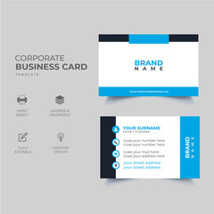 Corporate business card design. Modern identity card template 