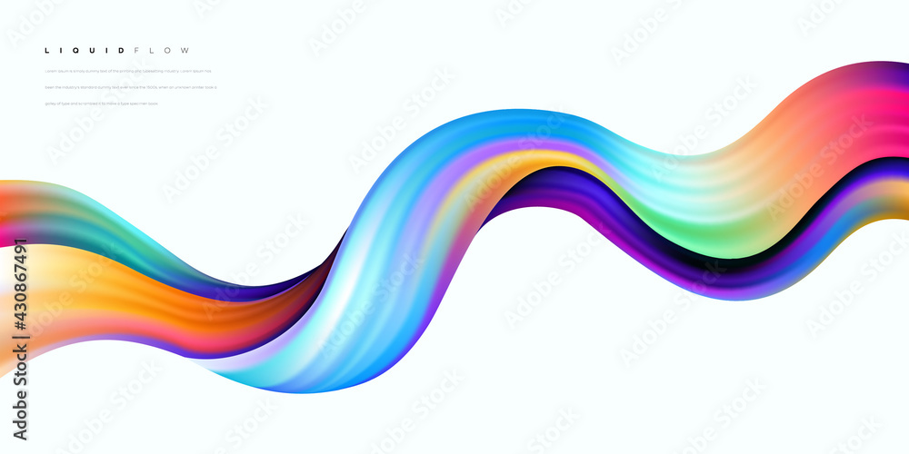 Canvas Prints colorful liquid wave background, dynamic 3d color flow vector element for website, brochure, poster.