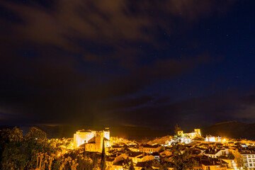Mora de Rubielos Teruel Aragon Spain on October 12, 2020: : nightscape in the medieval village