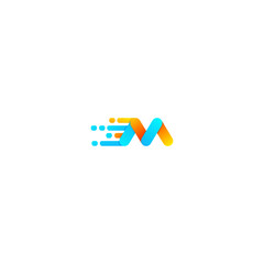 Gradient stylish colorful m letter logo illustration