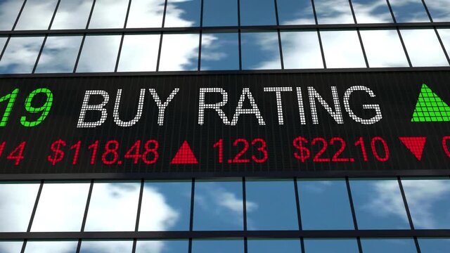 Buy Rating Undervalued Company Stocks Shares Stock Market 3d Animation