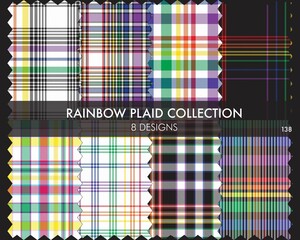 Rainbow Plaid Tartan Seamless Pattern Collection