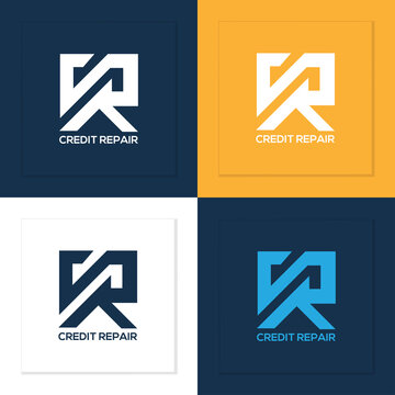 Credit Repair Real Estate CR Letter Logo Design