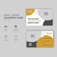 Modern Card Design Template, Real estate business identity card, Building company card design