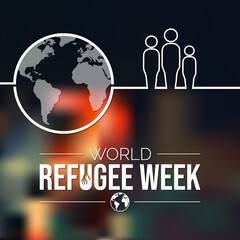 World Refugee week is observed every year during June, they are person who has been forced to leave their country in order to escape war, persecution, or natural disaster. Vector illustration.