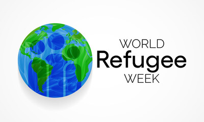 World Refugee week is observed every year during June, they are person who has been forced to leave their country in order to escape war, persecution, or natural disaster. Vector illustration.