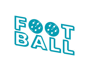 Football typographical vintage style poster, logo, emblem design. Vector illustration.