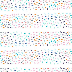 Vector seamless colorful pattern of ornamental abstract dots shapes in pastel colors 