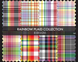 Rainbow Plaid Tartan Seamless Pattern Collection