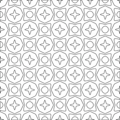Geometric vector pattern with triangular elements. Seamless abstract ornament for wallpapers and backgrounds. Black and white colors. 