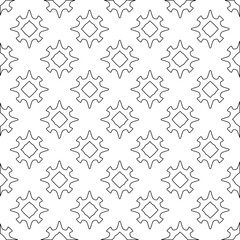 Geometric vector pattern with triangular elements. Seamless abstract ornament for wallpapers and backgrounds. Black and white colors. 