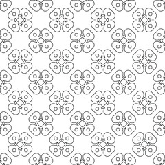 Geometric vector pattern with triangular elements. Seamless abstract ornament for wallpapers and backgrounds. Black and white colors. 