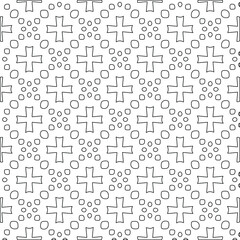 Geometric vector pattern with triangular elements. Seamless abstract ornament for wallpapers and backgrounds. Black and white colors. 