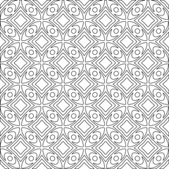 Geometric vector pattern with triangular elements. Seamless abstract ornament for wallpapers and backgrounds. Black and white colors. 
