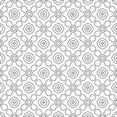 Geometric vector pattern with triangular elements. Seamless abstract ornament for wallpapers and backgrounds. Black and white colors. 